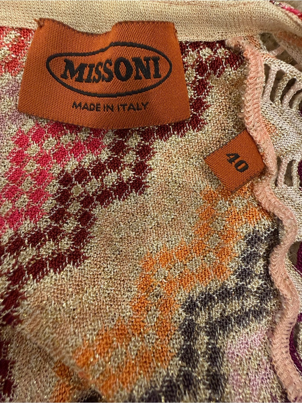 MISSONI Metallic Zigzag Knit Jumpsuit Palazzo Wide Leg Kimono Sleeves IT 40 New - Picture 13 of 15